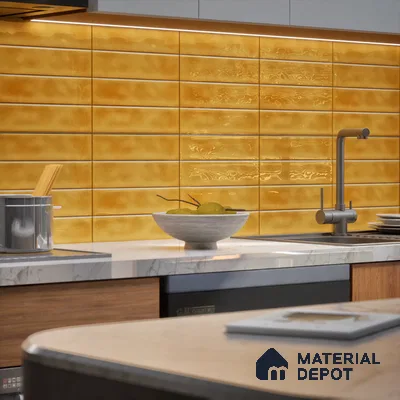 Faux Subway  Tile TL 07256 B Sintra 1003 1 ft x 1 ft Ceramic Glossy Finish - 9 mm  | 2 mm Spacer is Mandatory | Please Expect a Slight Variation of Pattern (Sample)